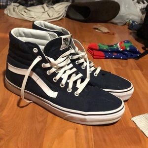 Navy blue high top Vans